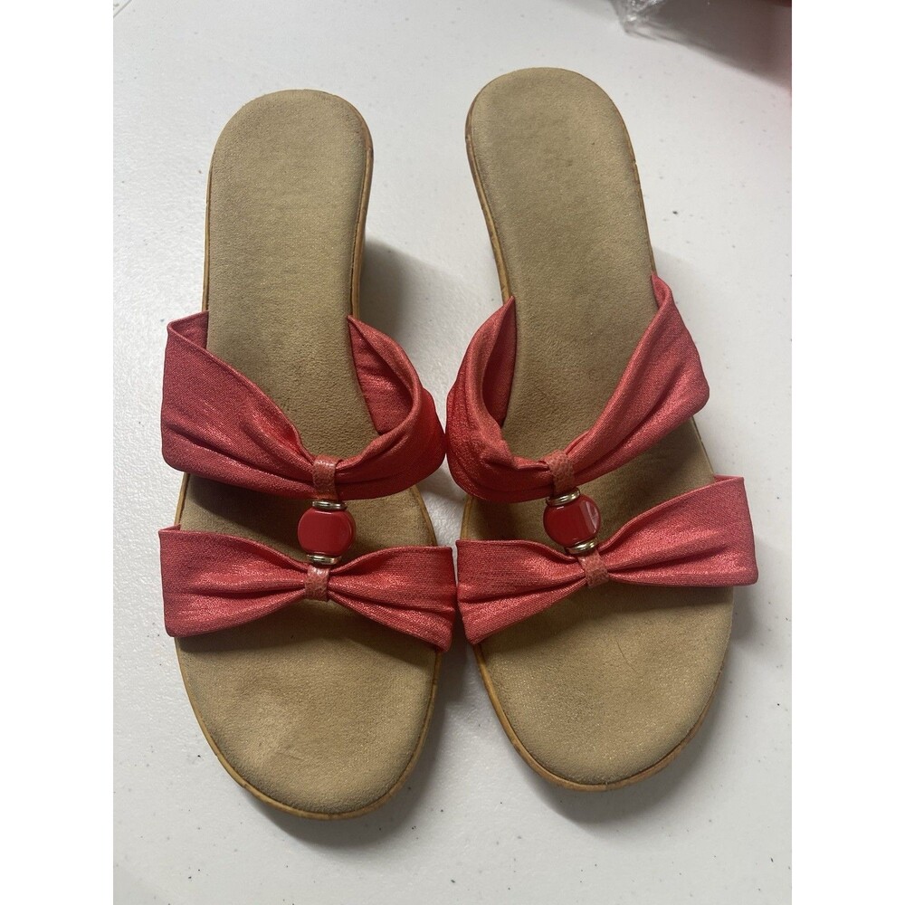 Larkin Comfort Pink Wedge Heel Sandals 💕 Women’s Size 8M | Slide-On